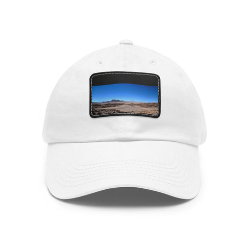 Desert Dreamer Baseball Cap: White with Light Brown Patch, Unisex Cotton Hat