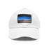 Desert Dreamer Baseball Cap: White with Light Brown Patch, Unisex Cotton Hat