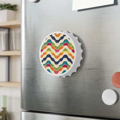 Retro Wave Bottle Opener: Colorful and Vibrant