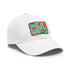 Bacano Go watermelon print Hawaiian cap in white with brown patch.
