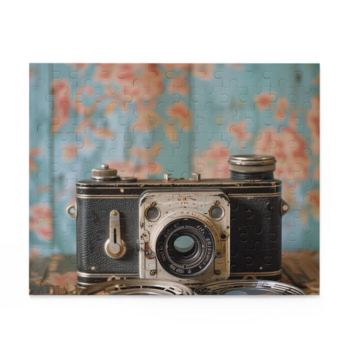 Vintage Camera Film Reels Puzzle - Intricately detailed jigsaw for photography enthusiasts