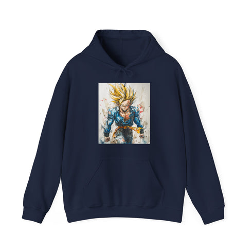 Trunks Super Saiyan Fury Hoodie Navy Size Small Unisex Dragon Ball Z.