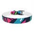 Neon graffiti dog collar in M size, Black Onyx for stylish pups.