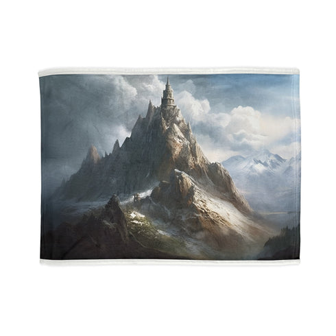 Summit Slumber Blanket featuring Mount Olympus in vibrant sublimation print.