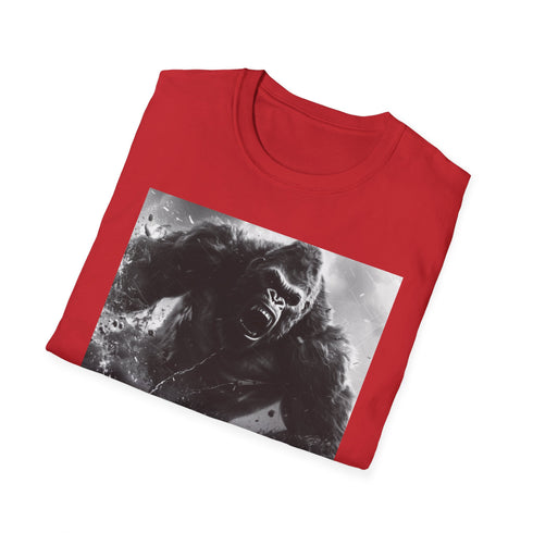 Charcoal King Kong graphic T-shirt with vibrant urban jungle design
