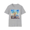 Empire State Building Watercolor T-Shirt in Charcoal for Men Size Small