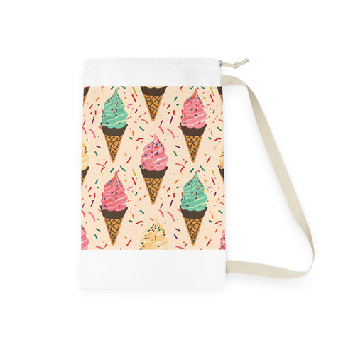 Sprinkle Cone Laundry Bag - Vibrant ice cream cone pattern, whimsical touch for laundry
