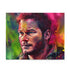 Chris Pratt neon watercolor jigsaw puzzle for home and school fun.