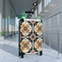 Artisan black ceramic tile print suitcase - sleek and elegant.