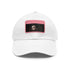 Afflecks Signature Style cap in white with light brown patch and rectangle shape.