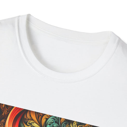 Charcoal cotton T-shirt with fractal pattern design crew neck regular fit