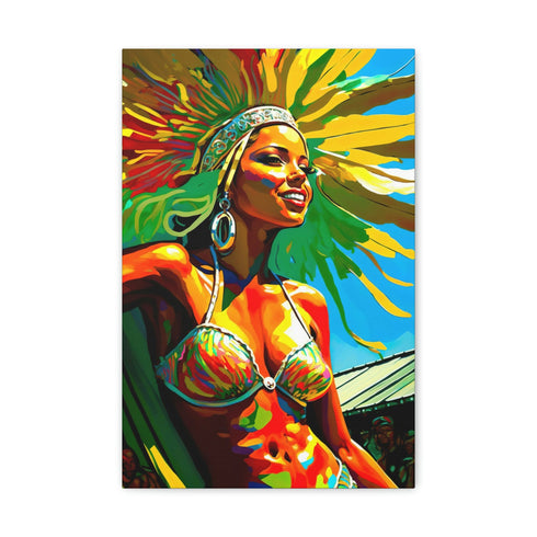 Vibrant, festive Rio Carnival canvas print for colorful home decor.