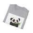 Panda-pattern charcoal crew neck t-shirt soft cotton regular fit summery vibe