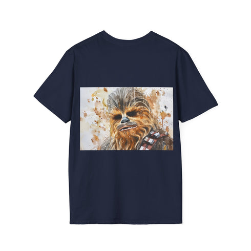 Watercolor Chewbacca charcoal t-shirt with crew neck cotton fabric