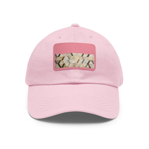 Cream and Gold Kilim Baseball Cap with Unique Texture