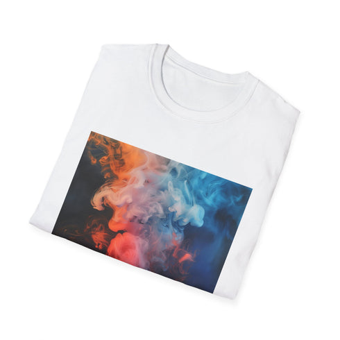 Abstract charcoal smoke art t-shirt in size small for summer style.