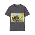 Bumblebee watercolor tee in charcoal, regular fit, crew neck style trend.