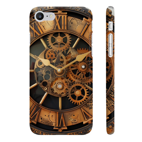 Steampunk clock iPhone 7 Plus glossy phone case.