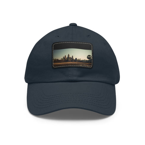 Angkor Wat Tribute Cap in White with Light Brown patch