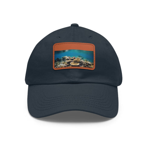 Stylish white baseball cap with Great Barrier Reef design.
