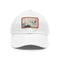 Golden mint abstract baseball cap with white/light brown rectangle patch.