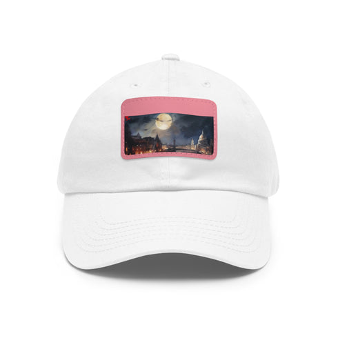 London Night baseball cap with white patch inspired by city skyline.