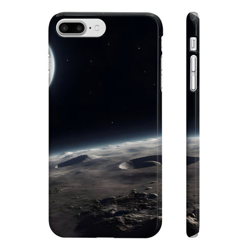 Earthrise view phone case, glossy slim style for iPhone 7/8 Plus.