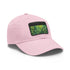 Nature-inspired white baseball cap with light brown patch in rectangle shape.