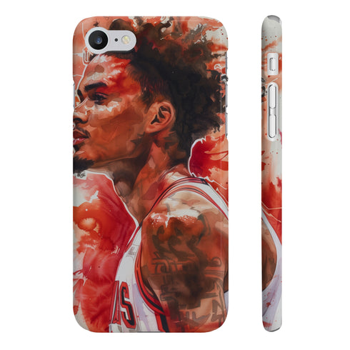 Vibrant watercolor basketball star phone case for iPhone 7 Plus.