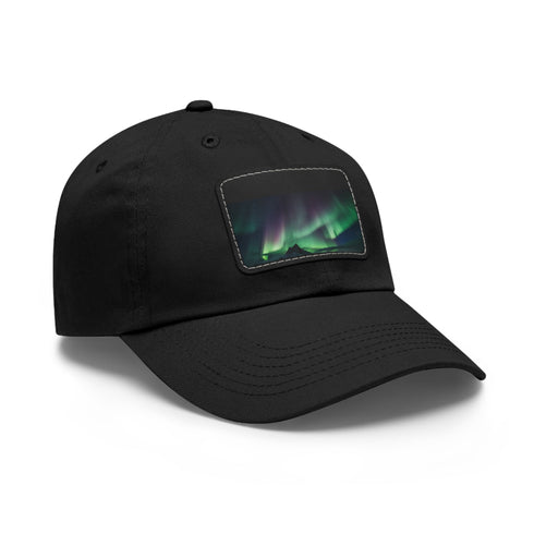 Northern Lights Glow Baseball Cap in White with Light Brown Patch