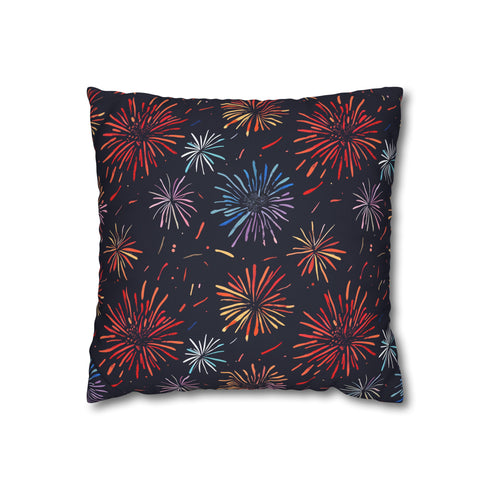 Vibrant Festive Fireworks Pillowcase - Colorful bursts seamless pattern for festive decor