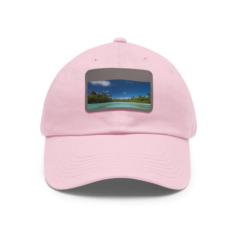 Aitutaki Paradise Cap in white with light brown patch, rectangle shape