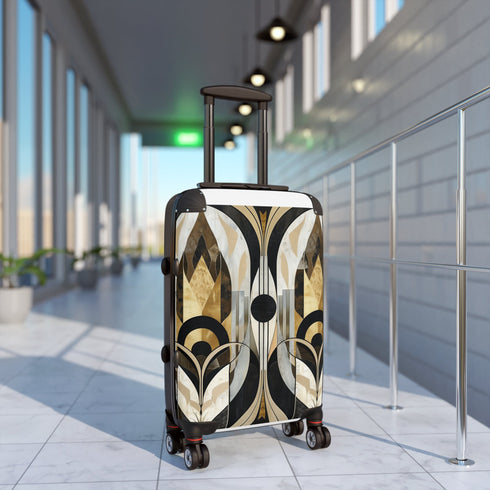 Abstract Deco Black Small Suitcase with Artistic Eye-catching Retro Designs