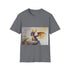 Charcoal cotton crew neck tee with watercolor Spyro design.