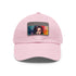 Neon watercolor baseball cap with light brown patch and rectangle shape