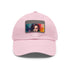 Neon watercolor baseball cap with light brown patch and rectangle shape.