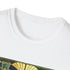 Charcoal art deco patterned cotton t-shirt with modern geometric elegance