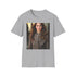 Charcoal cotton t-shirt featuring elegant Kate Middleton brushstroke design