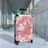 Cherry blossom patterned small black suitcase for stylish travelers.