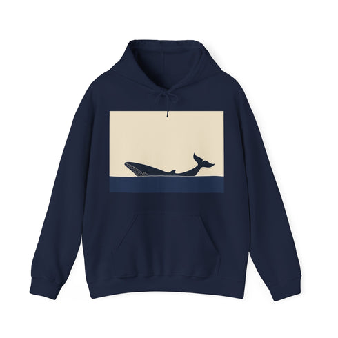 Solitary Whale Navy Hoodie, Men's Regular Fit Unisex Women's Clothing Sweatshirt