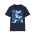 Symphony of the Wild white butterfly pattern T-shirt, cotton, 2XL.