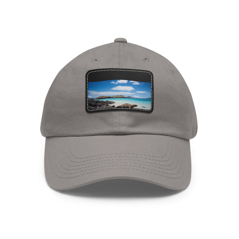 Galapagos Explorer Baseball Cap in White with Light Brown patch