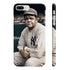 Babe Ruth baseball legend phone case, glossy slim iPhone 7/8 Plus.