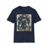 Charcoal cotton t-shirt with watercolor Power Armor illustration evokes resilience