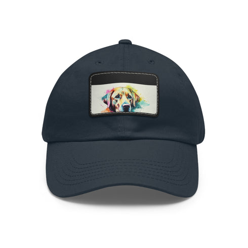 Labrador Love Embroidered White Baseball Cap Cotton Unisex Rectangle Hat