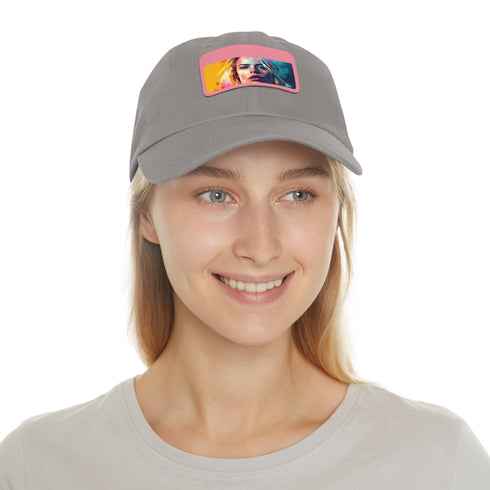 Neon Dream Margot Cap in White with Light Brown Patch