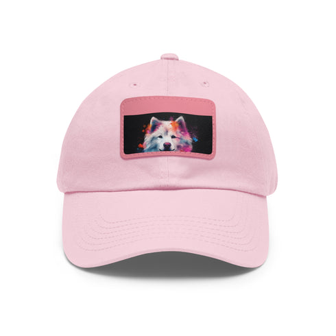 Fluffy Pup Paradise Baseball Cap in White with Light Brown Patch