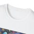 Charcoal cotton t-shirt with bohemian feather pattern and crew neck design