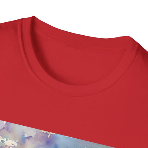 Charcoal cotton T-shirt with watercolor Tower Bridge graphic