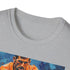 Charcoal cotton crew neck T-shirt featuring vibrant Djokovic portrait design